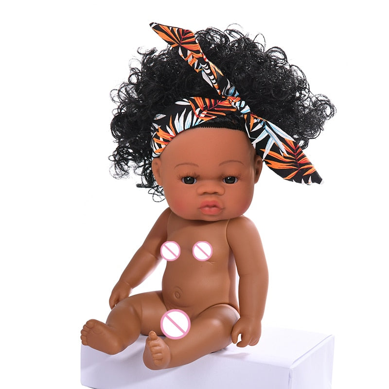 JINGXIN Summer Reborn Baby Doll African Black Girl Lifelike Dolls Baby Toys For Children Girls Boys Babies Body Play Vinyl Dolls