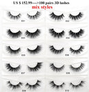 30/40/100/Paar Visofreie Nerzwimpern mit Tablett ohne Box Handgemachte natürliche falsche Wimpern Full Strip Lashes Wiederverwendbare lange Wimpern