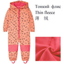 2021 2-10 year old children's outdoor coveralls, windproof and rainproof jumpsuits, soft shell jackets kids clothes