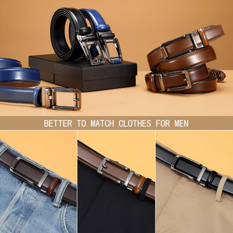 JACNAIP Ratchet Leather Mens belt Cowhide Jeans Multicolor Automatic adjustable Belts Metal Buckle Belts for Men ремень мужской