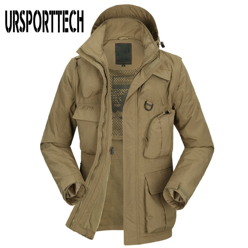 URSPORTTECH Winter Jacket Men Thick Fleece Military Parkas Big Size Overcoat Thicken Warm Windbreaker Jackets Homme High Quality