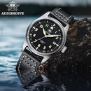 Diver Mechanical Dive Watch For Men Leather Sapphire Crystal Business Men&