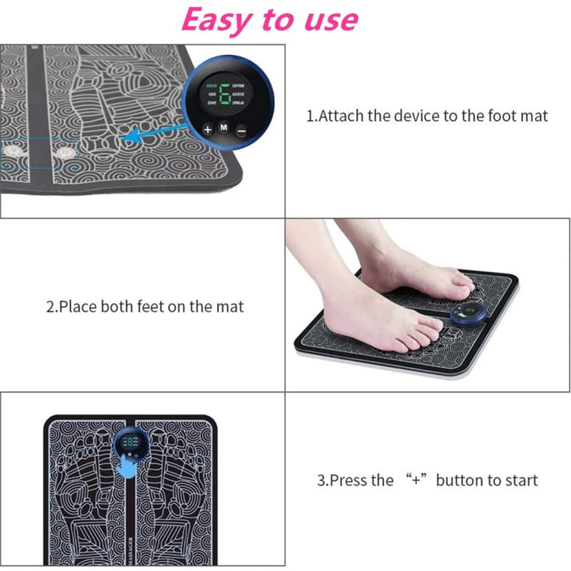 EMS Electric Foot Stimulation massager Pad Folding Portable mats Fully Automatic Circulation Massage Body Machine for Men&amp;Women