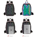 2022 New Luminous Backpack School Women Men Set Rucksack Female Lattice Backbag Holographic Shoulder Bags Purse mochila sac