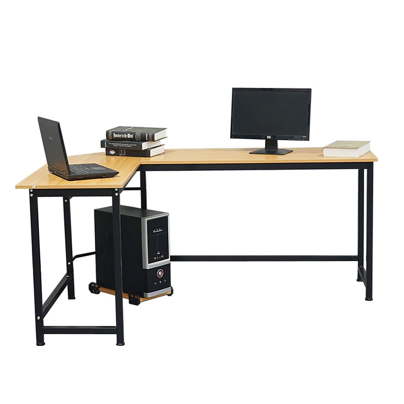 Two Colors L-ShapedL-Shaped Desktop Computer Desk  Computer Table PC Desk Rotating Corner Desk &amp; Modern Office Study Workstation