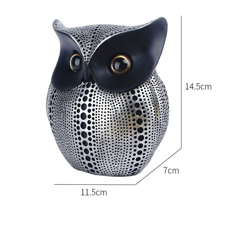 NORTHEUINS Golden Owl Figurines for Interior Resin Animal Statues Sculpture Home Living Room Decoration Gifts for the New Year