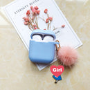 Cute Korean Pearl Silicone Case for Apple Airpods 1 2 Case Accessories Wireless Earphone Protective Cover Cherry Dog Key Ring