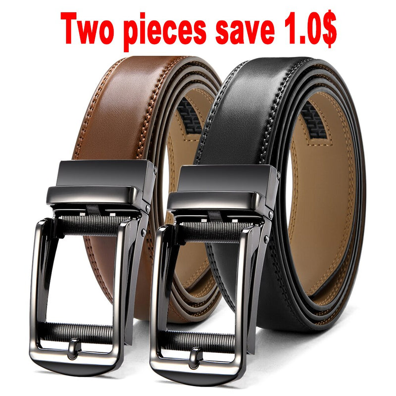 JACNAIP Ratchet Leather Mens belt Cowhide Jeans Multicolor Automatic adjustable Belts Metal Buckle Belts for Men ремень мужской