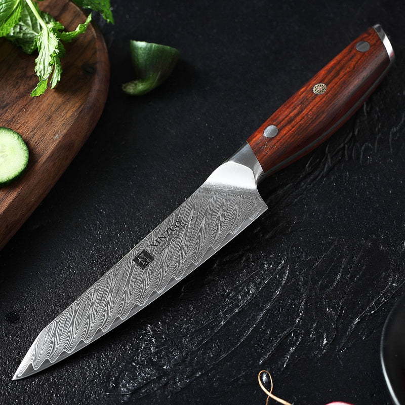 XINZUO 2PCS Kitchen Knife Brand Cook Sets High HRC Damascus Steel Knife Brand Chef Paring Knives Cooking Tools Rosewood Handle