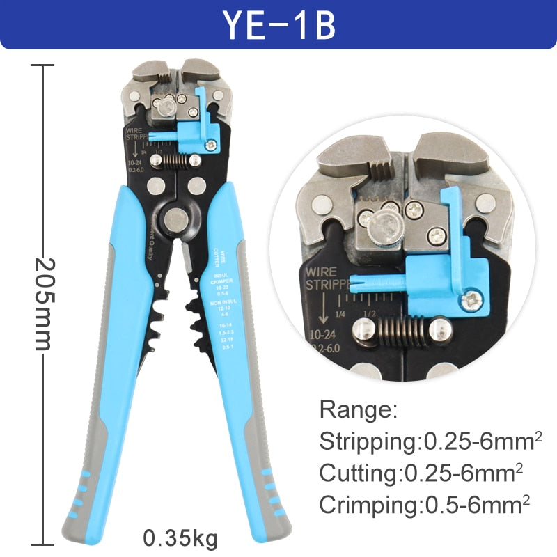 Abisolierzange 0,25-6mm²/10-24AWG YE-1 Kabelschneider praktisch elektrisch automatisch Multifunktions-Reparatur-Crimpwerkzeuge