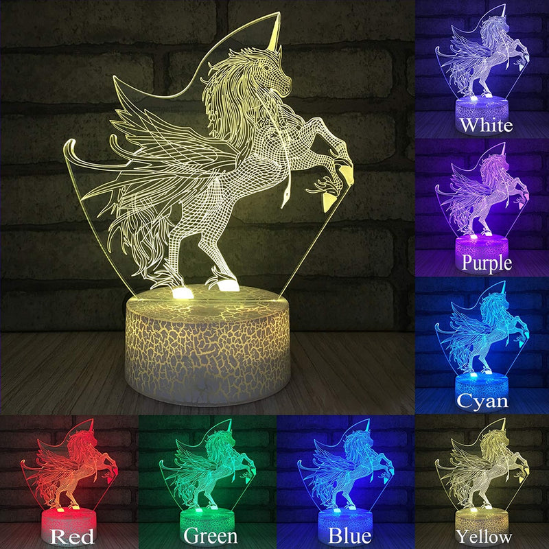 7 / 16 Color LED Table Desk Lamp Kids Gift Home Decoration LED Table Desk Lamp LED Night Light Unicorn 3D LED Night Light D25