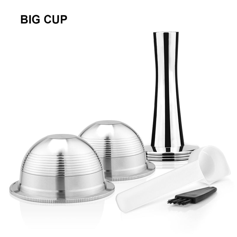 ICafilas BIG & Small CUP Espresso Capsulas ReusableNespresso Vertuoline & Vertuo Stainless Steel Refillable Coffee Filter  Pods