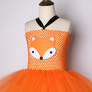 Vestido tutú de zorro naranja para niñas, disfraz de Animal para niños, vestidos de cumpleaños de dibujos animados para niños, Disfraces de Halloween para niñas