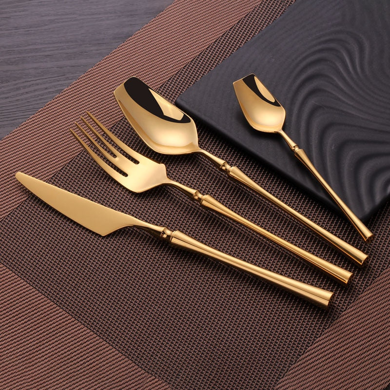 Forks Knives Spoons Dinner Set Cutlery European Wester Kitchen Dinnerware Stainless Steel Home Party Tableware Set Dinnerware