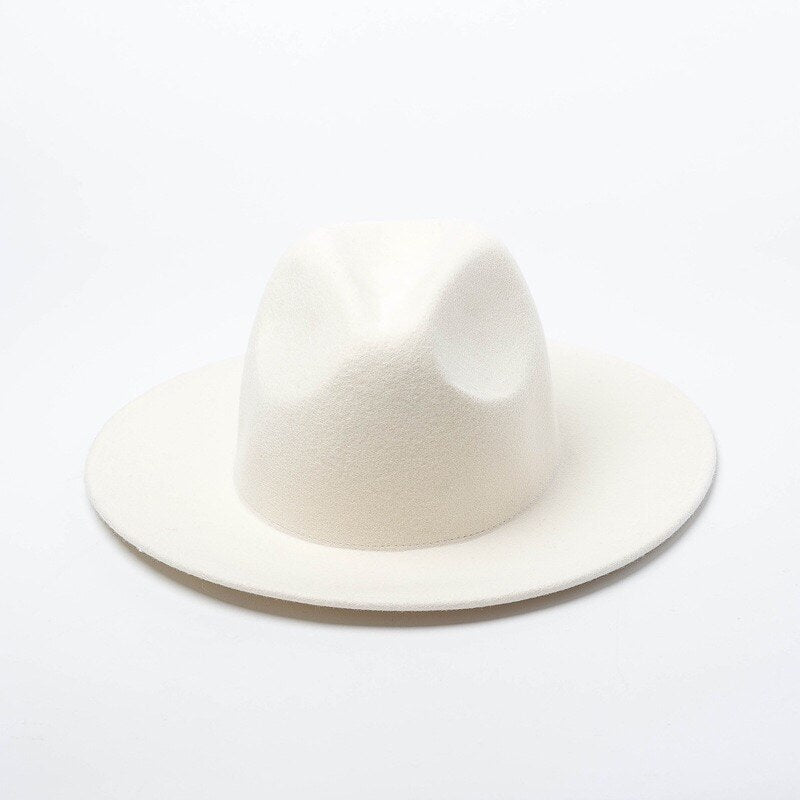Frauen 100% Wollfilzhüte Weiß Fedoras mit breiter Krempe für Hochzeitsfeier Kirchenhüte Pork Pie Fedora Hut Floppy Derby Triby Hats Base