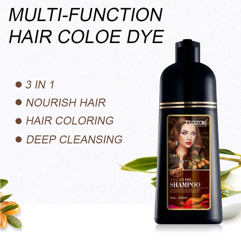 Champú para teñir el cabello de Color orgánico Natural, champú para teñir el cabello de larga duración, tinte profesional
