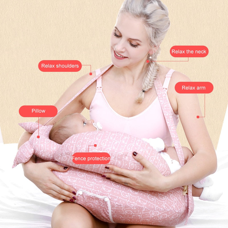 Almohada de lactancia multifunción, almohada de lactancia de maternidad para bebé, cojín de cintura ajustable para mujer embarazada, funda lavable en capas