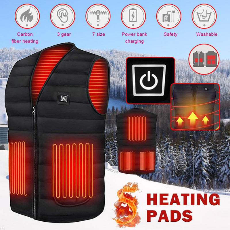 5 Areas Heated Vest Men Electric Heating Vest Thermal Warm Heating Clothes Outdoor Camping Hunting Vest Usb Jacket Weste 열선조끼