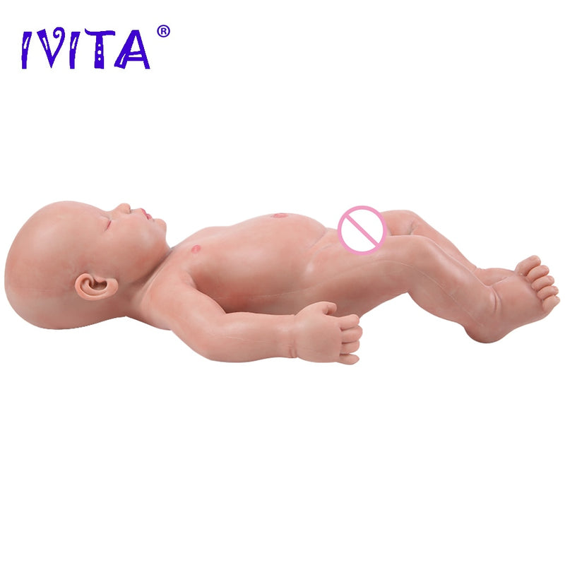 IVITA WG1510 47cm 3.67kg Girl Eyes Closed High Quality Full Body Silicone Reborn Dolls Born Alive Brinquedos Realistic Baby Toy