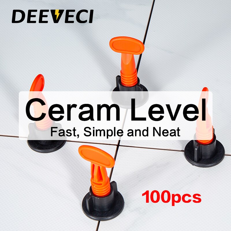 100Pcs Flat Ceramic Floor Wall Construction Tools Reusable Tile Leveling System Kittile Leveling System for tile