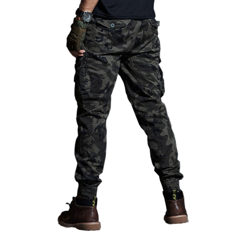 Military Tactical Pants Mens Joggers Camouflage Cargo Casual Pants Male 100% Cotton Multi-Pocket Fashions Large size Trousers