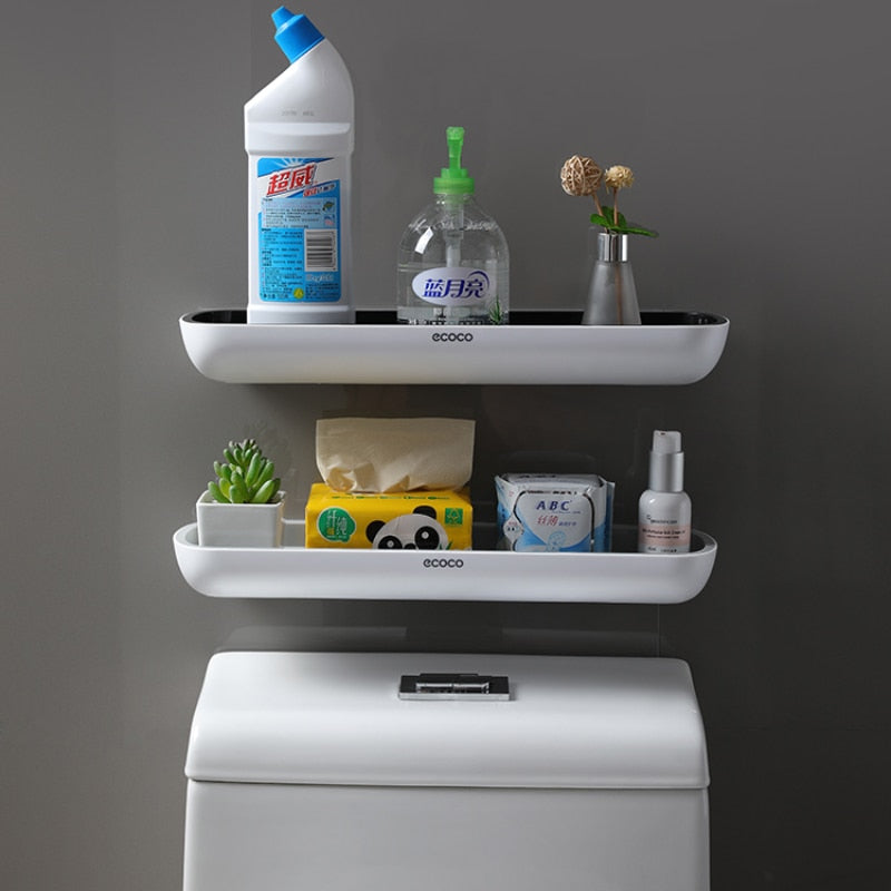 Wandmontiertes Badezimmerregal Toilettenregal für Küchenaufbewahrung Bad Organizer Haushalt Badezimmerzubehör ohne Bohrer