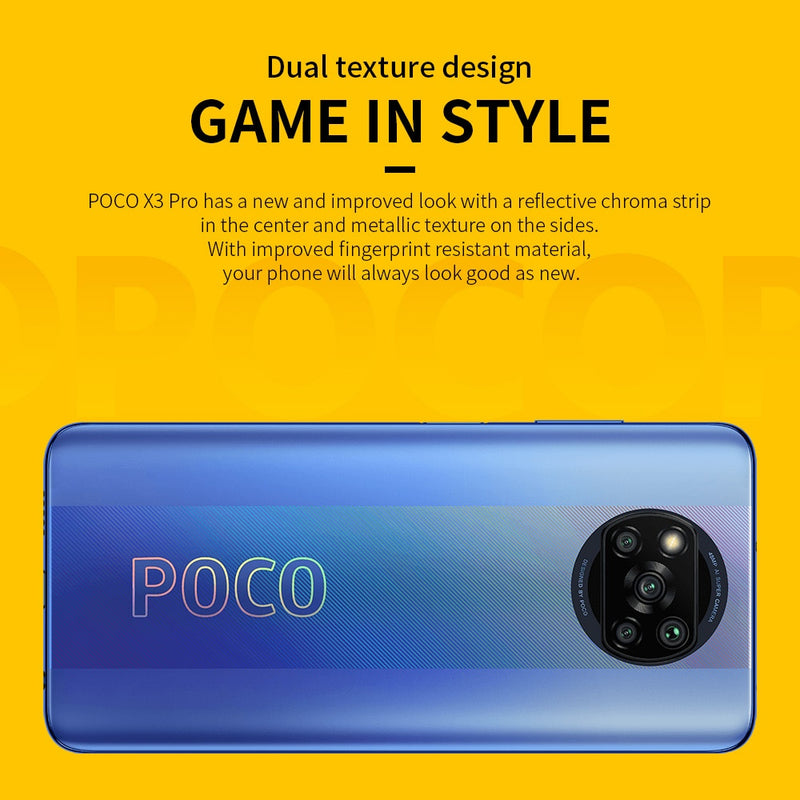 POCO X3 Pro Global Version 6GB+128GB/8GB+256GB Xiaomi Smartphone Snapdragon 860 120Hz DotDisplay 33W Fast Charger AI Camera NFC