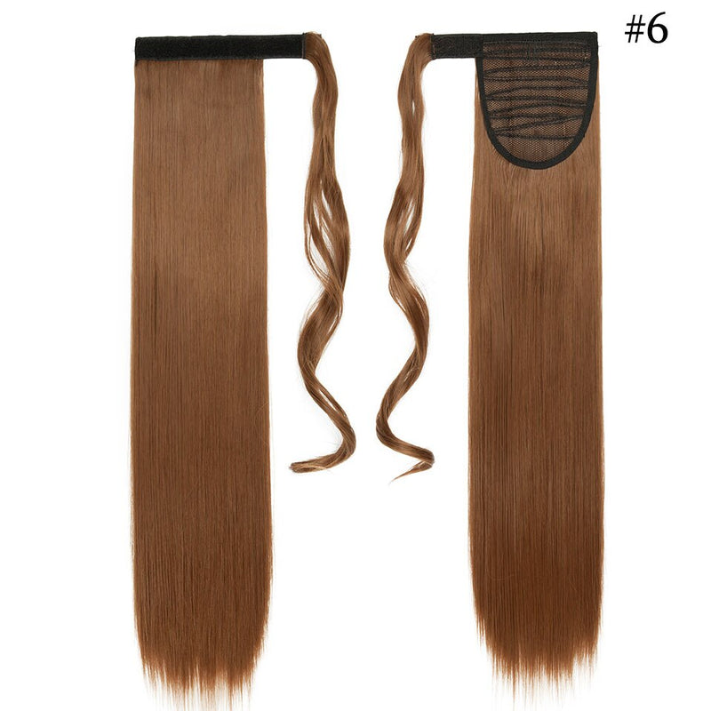 S-noilite Synthetic Women Drawstring Long Straight Hair Extensions Piece clip in Wrap Around Ponytail Multi-Colors Real Natural