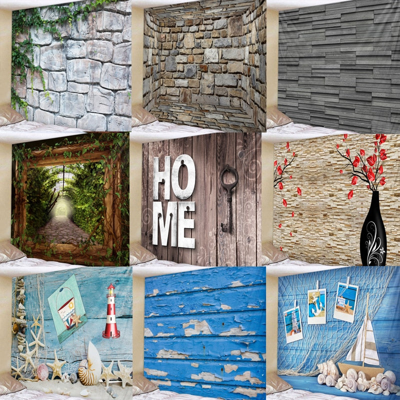 3D Stone Wall Hanging Decorative Tapestry 3D Painting Clothe Craft Background Decor Rectangular Tapestry Mat