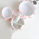INS Pompom Cotton Rope Storage Baskets Handmade Woven Dirty Clothes Laundry Basket Kids Toys Desktop Sundries Organizer Hamper