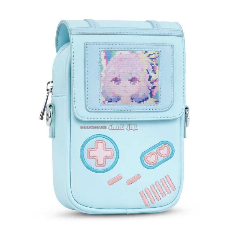 GeekShare Game Girl Bag para mujer Kawaii Light Blue One Shoulder Bags Girl 2022 nueva moda Messenger Bag Super Cute con correa