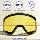 OTG Ski Goggles Snowboard Mask For Men Women Skiing Eyewear UV400 Snow Protection Over Glasses Adult Double Anti-Fog Cylindrical