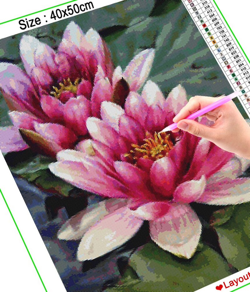 HOMFUN Full Square/Round Drill 5D DIY Diamond Painting &quot;Lotus flower&quot; Embroidery Cross Stitch 5D Home Decor Gift A30017