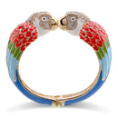 KAYMEN Hot Selling Luxury Enamel Colourfull Animal Parrot Cuff Bracelet Bangle 7 Colors for Women Girls Teens Nice Jewelry 3328