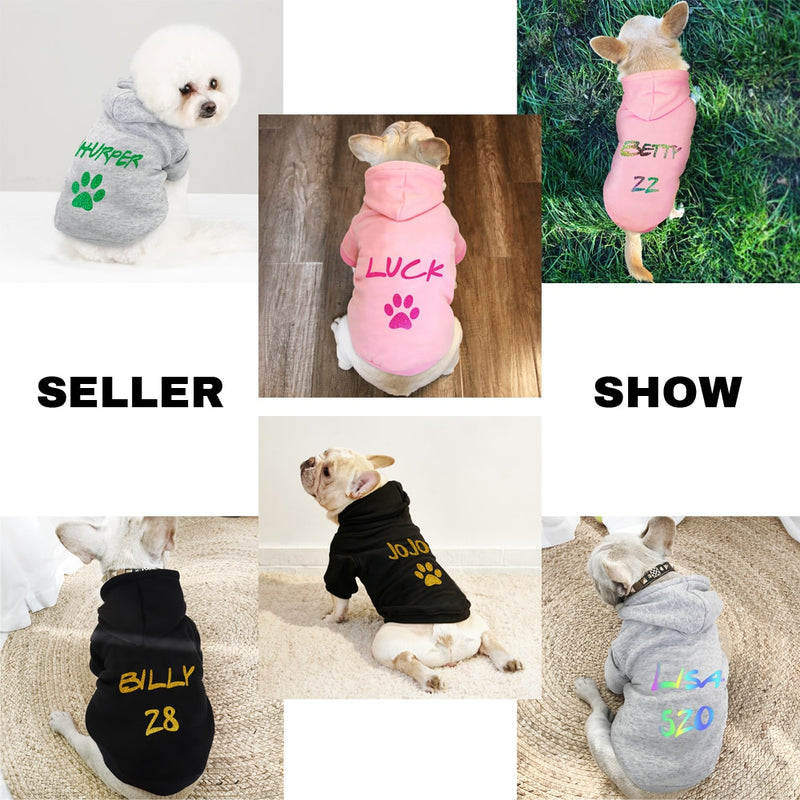 Custom Dog Cat Hoodie Clothes French Bulldog Puppy Dog Coat Sweatshirt Cotton Winter Dog Cat Clothing Shirt Chihuahua Yorkshire