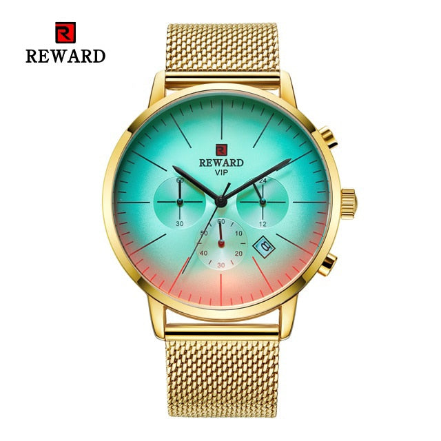 2022 neue Mode Farbe Helle Glas Uhr Männer Top Luxusmarke Chronograph Männer Edelstahl Business Clock Männer Armbanduhr