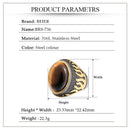 Beier Natural stone ring men Vintage Tiger Eye rings for men Male Finger jewelry BR8-736