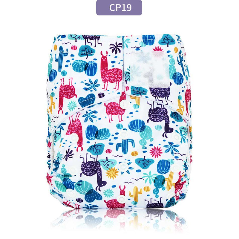 Miababy Hook&Loop OS Pocket Cloth Diaper,with one pockets,waterproof and breathable,for 3-15 kg baby