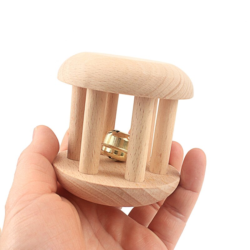 Montessori Newborn Infant Toys Wooden Object Fitting Exercise Hand Grasped Toy Egg Cup Cube Box Baby Bed Bell Rattle Vocal Gift