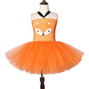 Vestido tutú de zorro naranja para niñas, disfraz de Animal para niños, vestidos de cumpleaños de dibujos animados para niños, Disfraces de Halloween para niñas