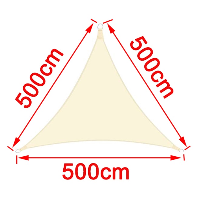 Beige 300D Waterproof Polyester Shade Sail, Triangle, Rectangle, Square Awning for Outdoor Garden, Beach, Terrace, Pool Awning