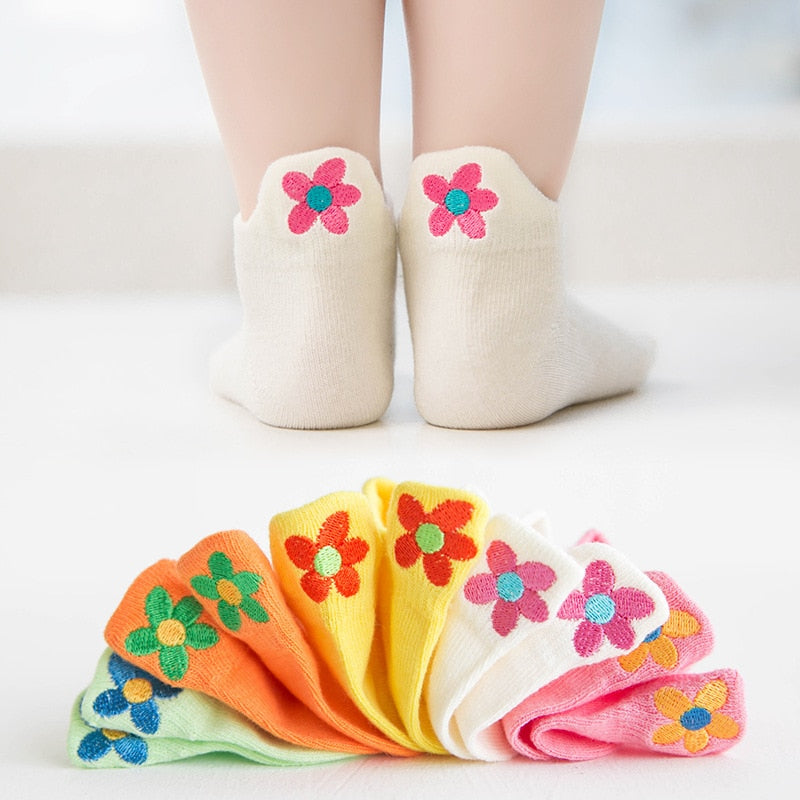 Calcetines de malla transpirable de algodón suave para niños, calcetines cortos de verano para bebés y niñas, calcetines felices para bebés recién nacidos, ropa infantil, 5 pares