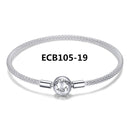 BISAER 925 Sterling Silver Pulseira Snowflake Bangles 925 Heart Snake Chain Clasp Femme Silver Bracelet For Women Jewelry