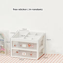 MINKYS Kawaii Large Capacity Transparent Drawer Type Desktop Organizer Desk Storage Box Pen Holder School Office Stationery