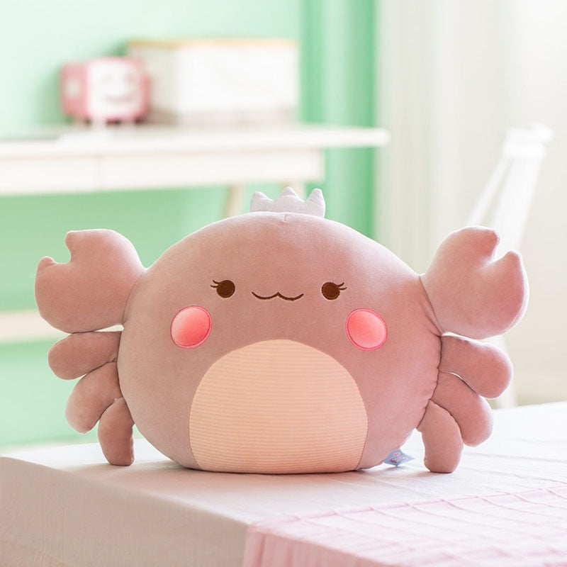 Soft Crab Reading Pillow 55cm Animal Plush Toys Girl Boy Creative Stuffed Animal Cushion Sleeping Dolls for Kids Birthday Gift