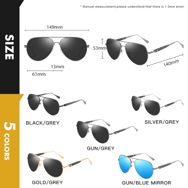 CoolPandas Top Brand Pilot Sonnenbrille Herren Polarisierte Sonnenbrille für Herren 2020 Anti-Glare Driving Oculos lunettes de soleil homme