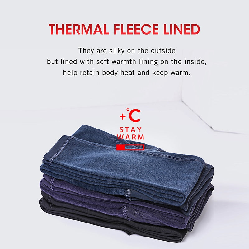 SYROKAN Thermo-Leggings mit Fleece-Futter für Damen, hoch taillierte Winter-Yogahose mit Taschen, 28 Zoll