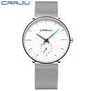 CRRJU Mens Watches Ultra-Thin Minimalist Waterproof - Fashion Wrist Watch for Men Unisex Dress with Stainless Steel Mesh Band