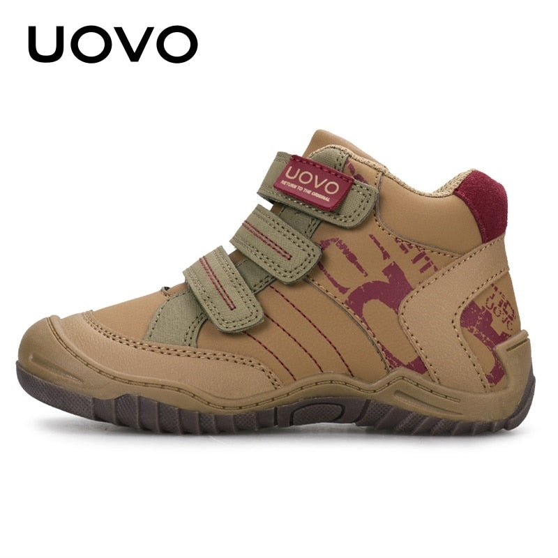 2022 UOVO New Arrival Mid-Calf Hiking Fashion Kids Sport Shoes Brand Outdoor Children Casual Sneakers For Boys Size