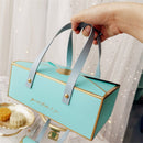 StoBag 5pcs Bronzing Portable Paper Box Leather Portable Rope Chocolate Candy Packaging Birthday Party New Year Gift Decoration